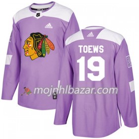 Dresovi Chicago Blackhawks Jonathan Toews 19 Adidas 2017-2018 Purpurna Fights Cancer Practice Authentic - Muške
